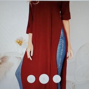 Dramatic Side-Slit Maxi Tunic